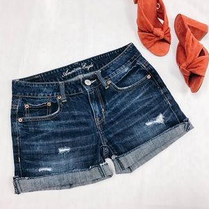 AMERICAN EAGLE Distressed Denim Cut-off Shorts